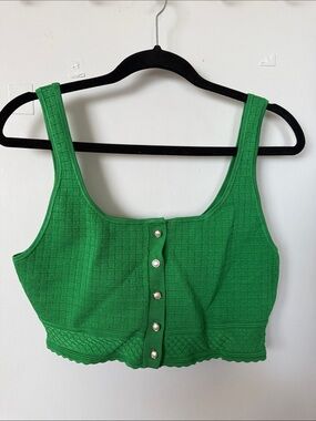 Babaton sculpt knit pearl crop top